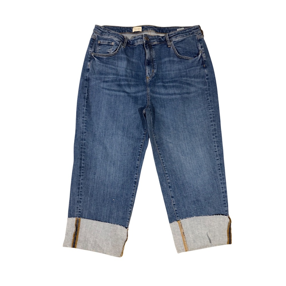 Pilcro Anthropologie Women 22W Medium Wash Cuffed Straight Leg Jeans 11929W